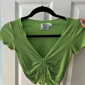 Princess Polly Lime Green Ruched Crop Top